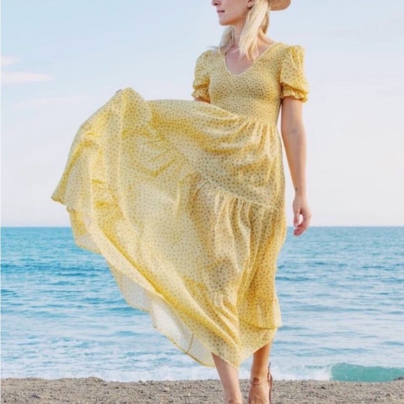 Christy Dawn Cream Floral Smocked Dress - Picture 3 of 7